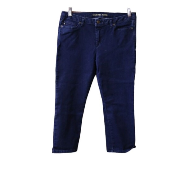 Michael Kors Y2K Vintage Capri Jeans 8 Dark Medium Wash Stretch Denim - Picture 1 of 13